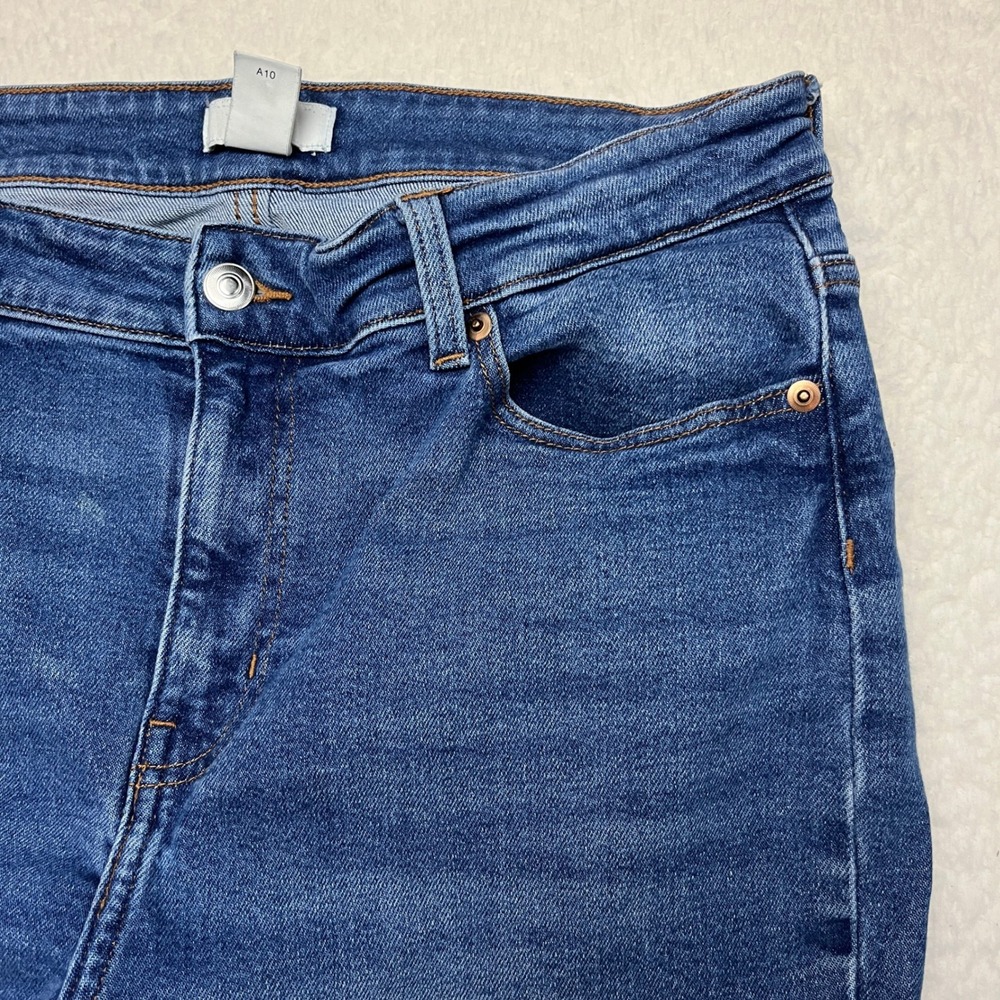 H&M Jeans Womens Size 12 Blue Skinny Denim High Waist Stretch A10 Slim‎ Fit 4817